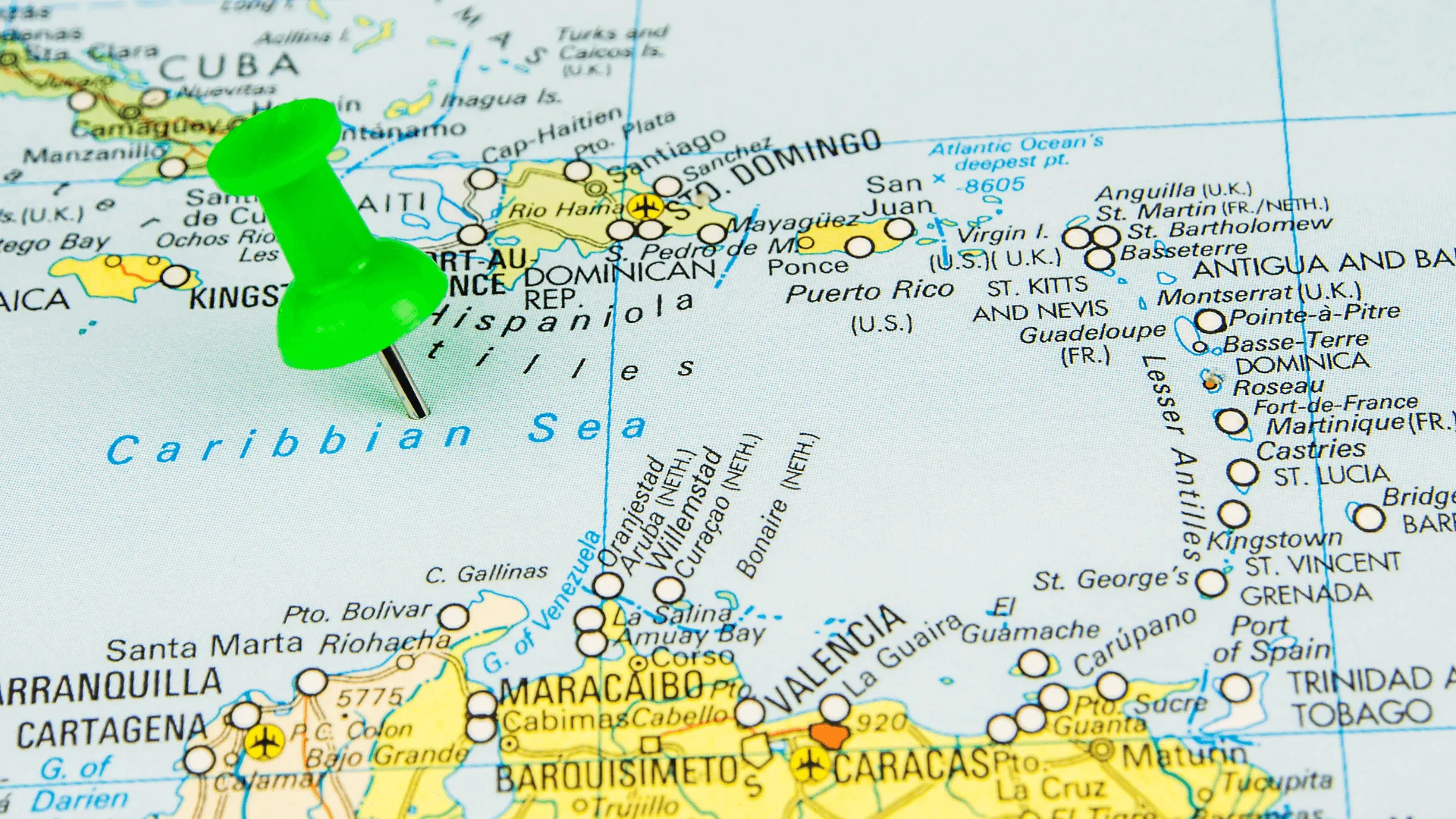 Map of Caribbean